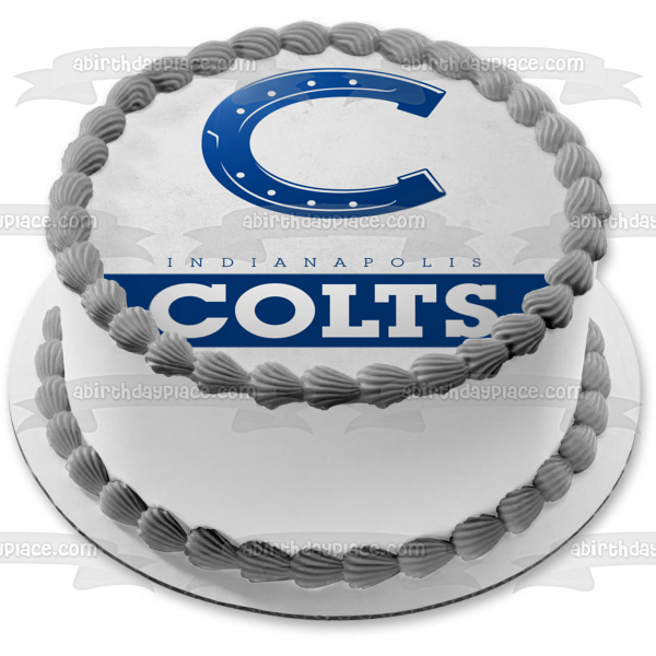 Indianapolis Colts Logo NFL South Division National Football League Edible Cake Topper Image ABPID03870