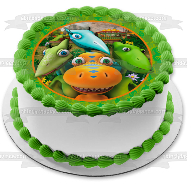 Dinosaur Train Jim Buddy Tiny Mrs. Pteranodon y Mr. Pteranodon Adorno comestible para tarta Imagen ABPID03948 