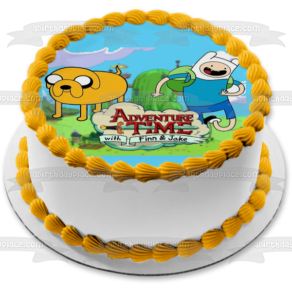 Hora de aventuras con Finn y Jake, la casa del árbol y el logotipo del programa, imagen comestible para decoración de tarta ABPID04105 