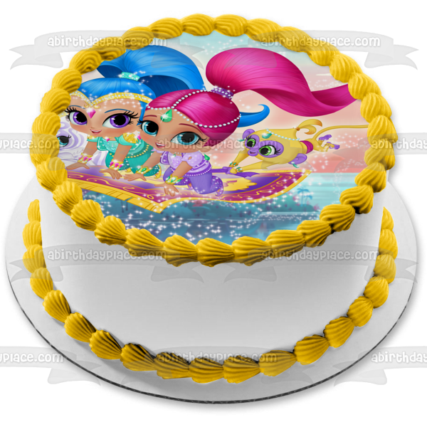 Shimmer and Shine cast party decoration edible cake image cake topper