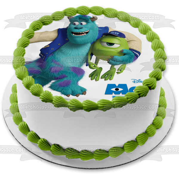 Monsters University Mike Wazowski and James P. Sullivan Edible Cake Topper Image ABPID04577