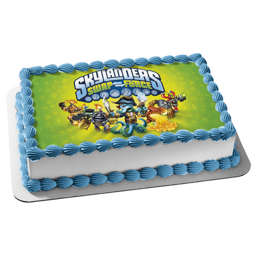 Imagen de decoración comestible para tarta Skylanders Swap Force Blast Zone y Wash Buckler ABPID04744 