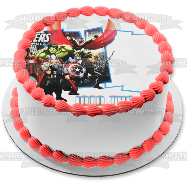 Avengers Assemble The Hulk Captain America Thor Iron Man Edible Cake Topper Image Frame ABPID05067