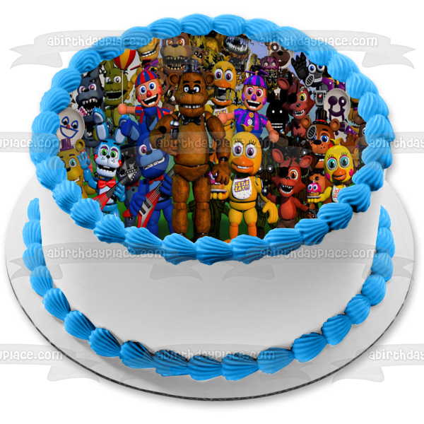 Cinco noches en Freddy's Freddy Fazbear Bonnie y Foxy Imagen comestible para decoración de tarta ABPID05506 