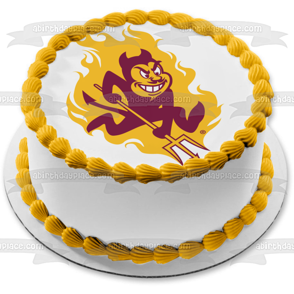 Imagen comestible para tarta con el logotipo de los Sun Devils del estado de Arizona ABPID05539 