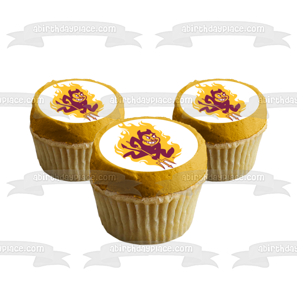 Imagen comestible para tarta con el logotipo de los Sun Devils del estado de Arizona ABPID05539 