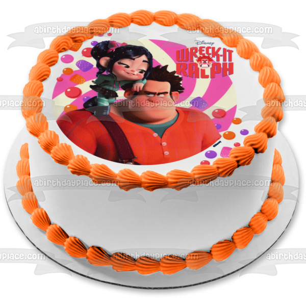 Imagen comestible para decoración de tarta, Ralph el Demoledor, Vanellope y Gotas de Goma, ABPID05586 