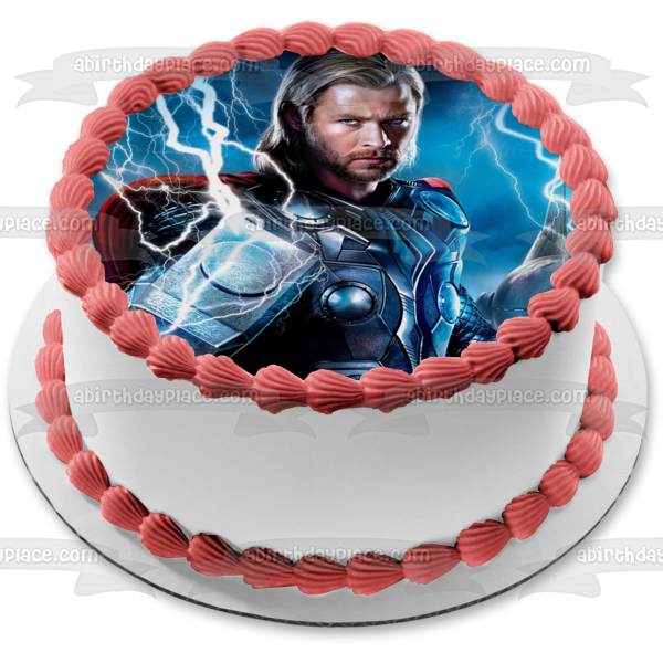 Imagen comestible para decoración de tarta de Los Vengadores, Thor y Lightning, ABPID05650 