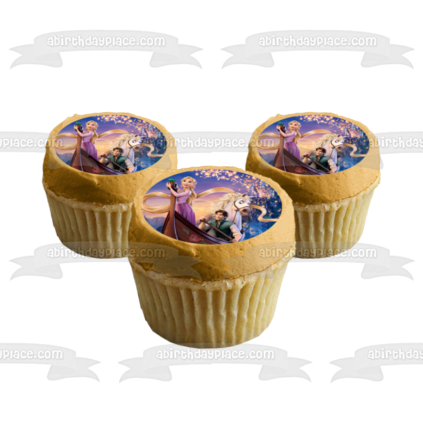 Imagen comestible para tarta de Rapunzel Flynn Rider y Maximus enredados ABPID05871 