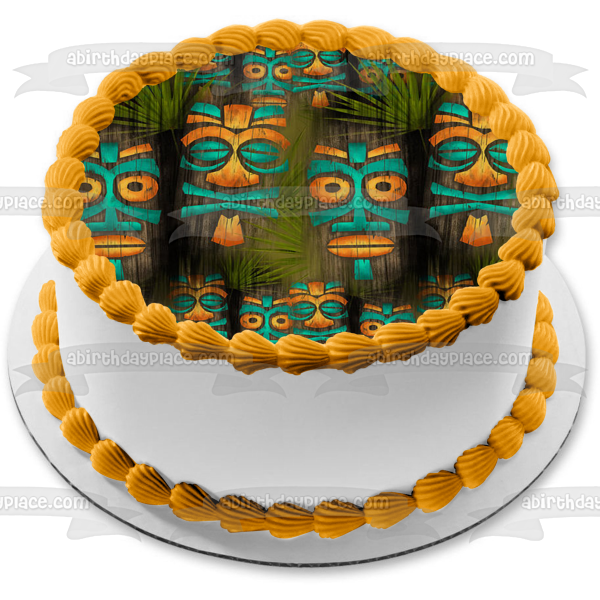 Imagen comestible para tarta tribal hawaiana Tiki Grass ABPID06081 