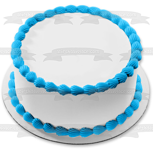 Imagen comestible para decoración de tarta con contorno de círculo azul ABPID11736 