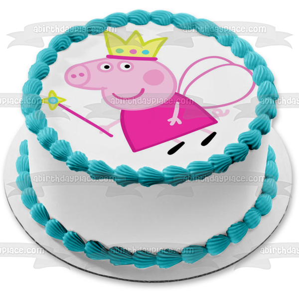 Peppa Pig Corona de Hada Varita Mágica Alas de Hada Adorno Comestible para Tarta Imagen ABPID12367 