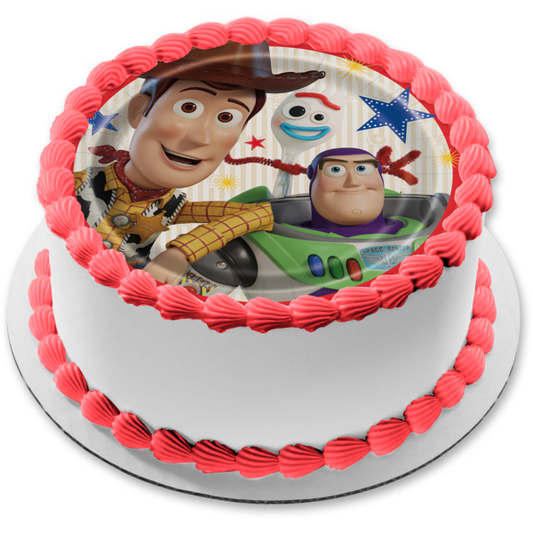 Toy Story 4 Buzz Lightyear Woody Adorno comestible para tarta Imagen ABPID49854 