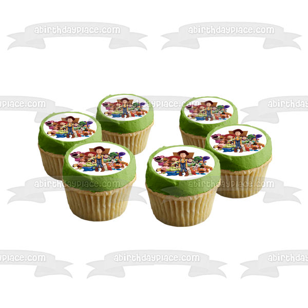 Toy Story Woody Buzz Lightyear Mr. Potato Head Mrs. Potato Head Bo Peep Rex Hamm Edible Cake Topper Image ABPID49915