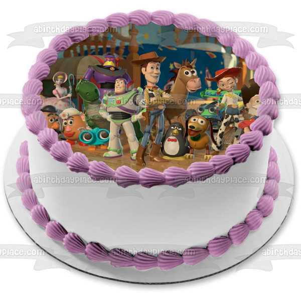 Disney Pixar Toy Story Woody Buzz Lightyear Slinky Jesse Rex Hamm Bo Peep Mr. Potato Head Mrs. Potato Head Aliens Imagen comestible para decoración de tarta ABPID50505 