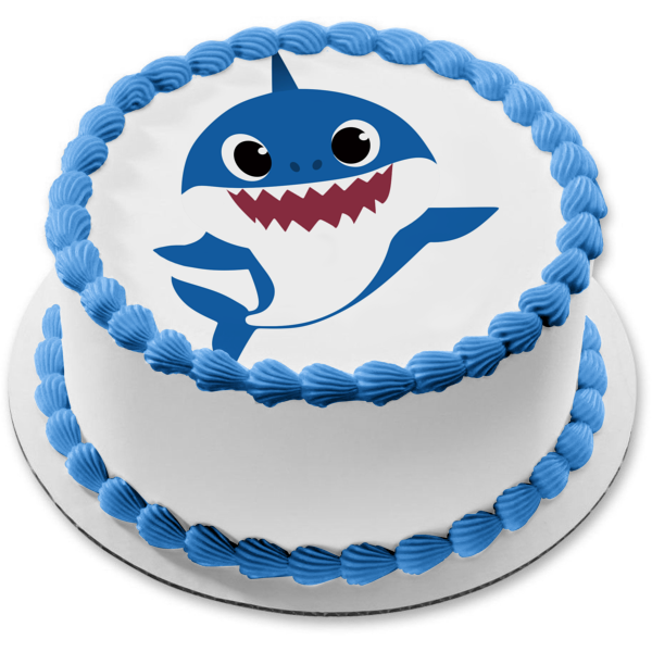 Baby Shark Blue Baby Shark Edible Cake Topper Image ABPID50977