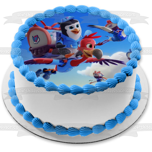 Servicio de Transporte Tots Tiny Ones T.Ot.S. Disney Junior Freddy el Flamenco Pip el Pingüino Junior Flyers Adorno comestible para tarta Imagen ABPID51079 