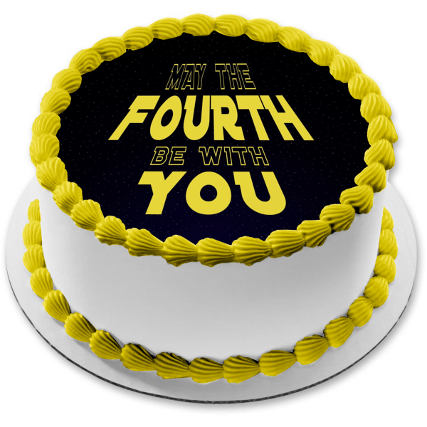 Star Wars Day May the Fourth Be with You Edible Cake Topper Image ABPID51242