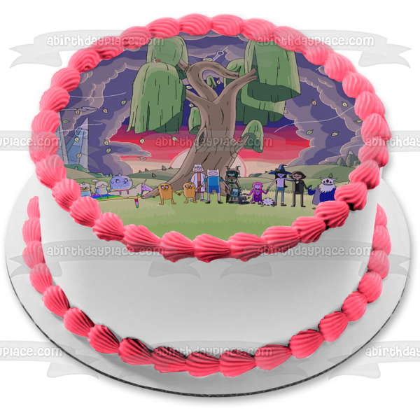 Hora de Aventura Finn Jake Cazadora Mago Princesa del Espacio Grumoso Rey de Hielo Marceline la Princesa Vampiro Bubblegum Adorno comestible para tarta Imagen ABPID51295 