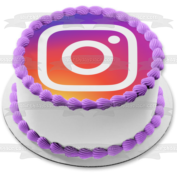 Imagen comestible para decoración de tarta con el logotipo de Instagram ABPID51773 