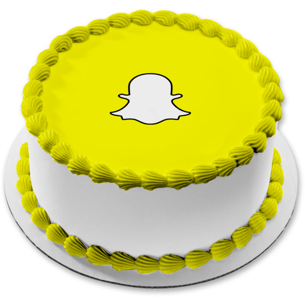 Logotipo de Snapchat con fondo Imagen comestible para decoración de tarta ABPID51774 