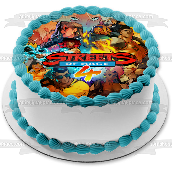 Imagen de decoración comestible para tarta de Streets of Rage 4 Blaze Axel Catherine Carlos ABPID51935 