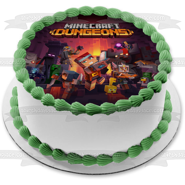 Imagen comestible para tarta de Minecraft Dungeons Mage Warrior Archer Creeper ABPID51947 