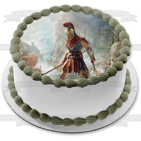 Assassins Creed Odyssey Spartan Edible Cake Topper Image ABPID52177