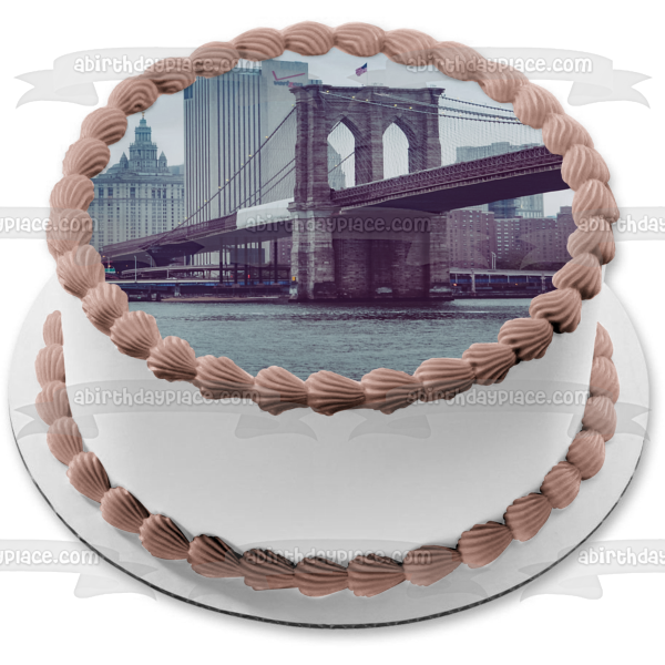 Brooklyn Bridge Park New York City Edible Cake Topper Image ABPID52601