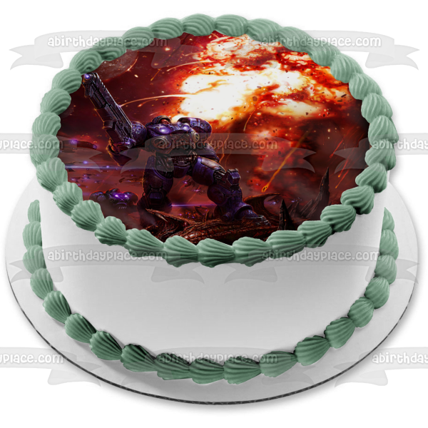 Starcraft Terran Space Marine Blizzard RTS - Decoración comestible para tarta para videojuegos, imagen ABPID52638 