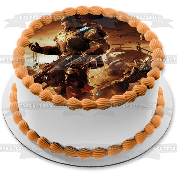 Gears of War SciFi Shooter FPS Gaming Marcus Fenix ​​Personajes Imagen comestible para decoración de tarta ABPID52645 