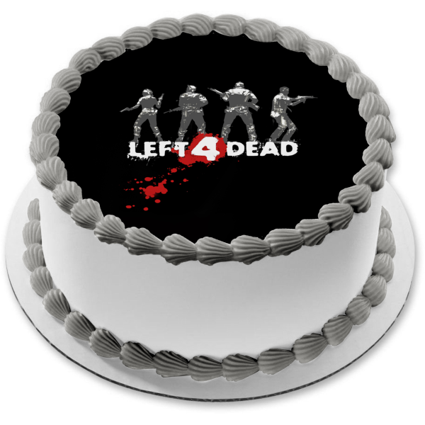 Imagen de decoración comestible para tarta de Left 4 Dead Silhouettes Bill Francis Louis Zoey ABPID52747 