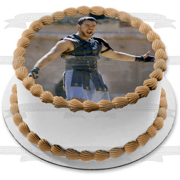 Película de gladiadores Maximus Russell Crowe ¿Estás entretenido? Imagen comestible para decoración de tarta ABPID52754 