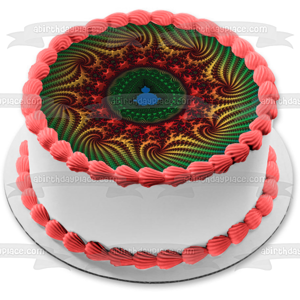 Imagen comestible para decoración de tarta con patrón de espiral colorido de Buddah ABPID52934 