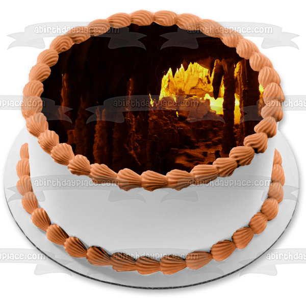 Imagen comestible para decoración de tarta con rocas de cueva ABPID52936 