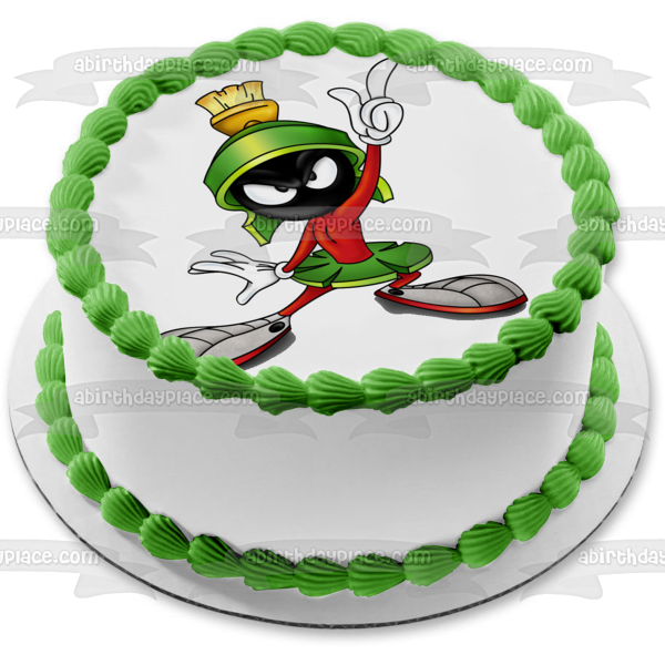 Imagen de decoración comestible para tarta de Marvin el marciano Looney Tunes, dibujos animados clásicos, ABPID53231 