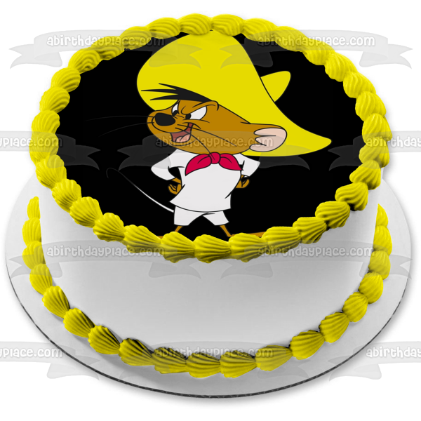 Imagen de adorno comestible para pastel de Looney Tunes clásico de dibujos animados de Speedy Gonzales ABPID53235 