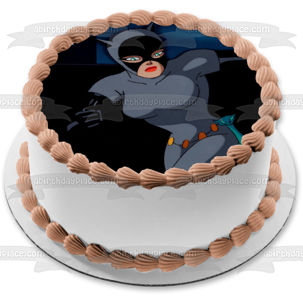 Catwoman DC Comics Batman Animated TV Show Cartoon Edible Cake Topper Image ABPID53280