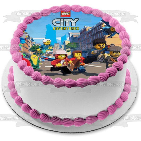 Figura decorativa comestible para tarta LEGO City Adventures Duke Freya Harl Tom ABPID53306 