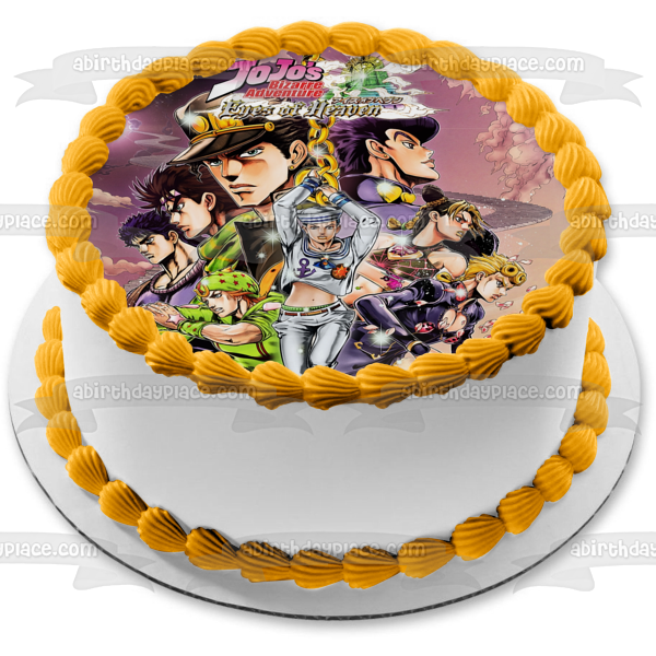 La extraña aventura de Jojo: Ojos del cielo Jotaro Kujo Dio Brando Joseph Jostar Imagen comestible para decoración de tarta ABPID53368 