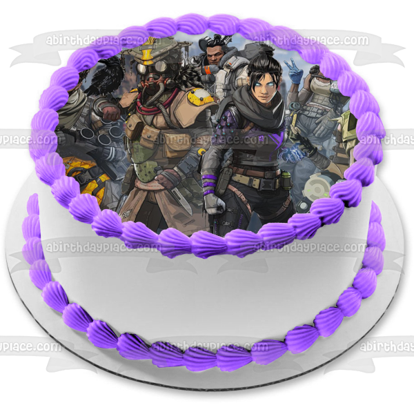 Apex Legends Octane Wraith Lifeline Mirage Bloodhound Gibraltar Edible Cake Topper Image ABPID53436