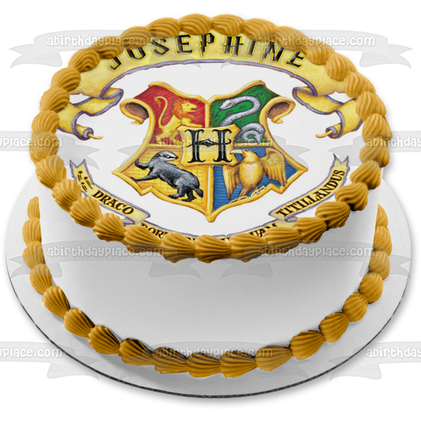 Imagen clásica de Harry Potter Hogwarts Crest personalizable Wizard Magic comestible para tarta ABPID53591 