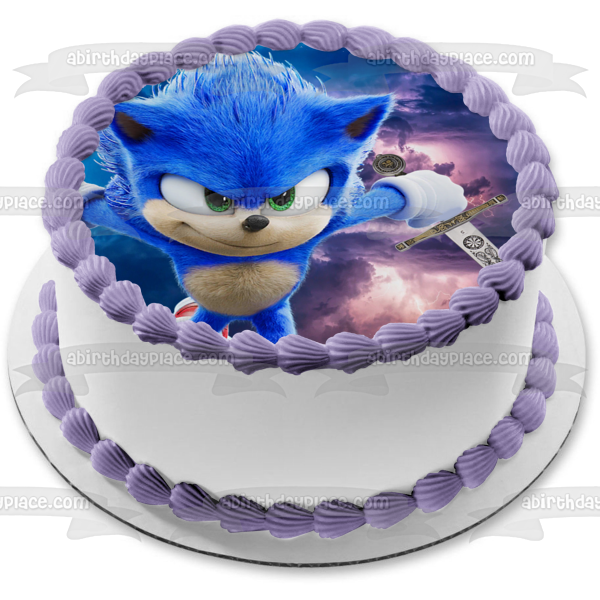 Thunderstorm Sonic with Excalibur Edible Cake Topper Image ABPID53630