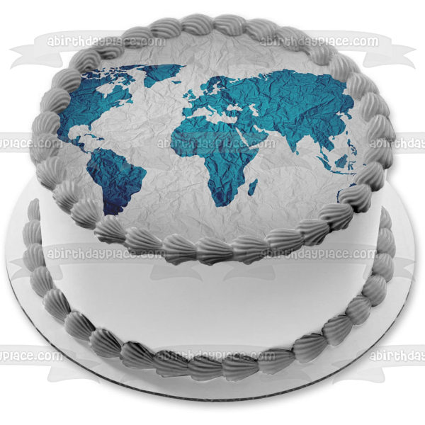 Textured Real World Map Edible Cake Topper Image ABPID53634 – A ...