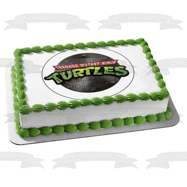 Teenage Mutant Ninja Turtles Logo Sewer Cover Edible Cake Topper Image ABPID09739