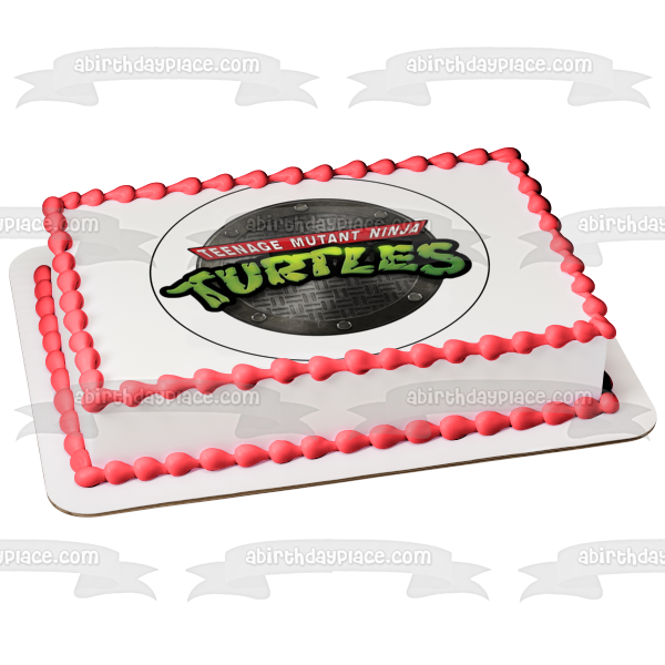 Teenage Mutant Ninja Turtles Logo Sewer Cover Edible Cake Topper Image ABPID09739