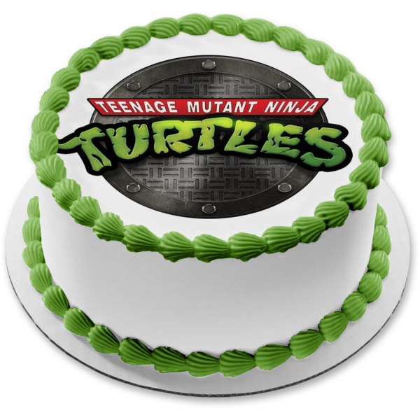 Teenage Mutant Ninja Turtles Logo Sewer Cover Edible Cake Topper Image ABPID09739