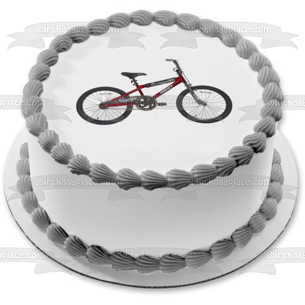 Next BMX Bike Red Wipe Out Edible Cake Topper Image ABPID09781