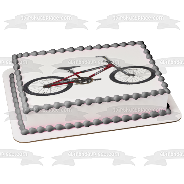 Next BMX Bike Red Wipe Out Edible Cake Topper Image ABPID09781