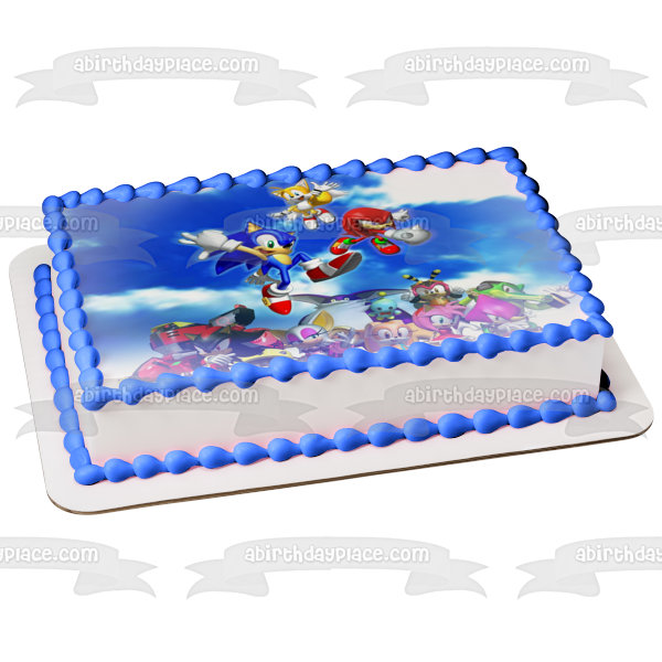 Sonic the Hedgehog Videojuego Tails Knuckles Amy Rose Sega Imagen comestible para decoración de tarta ABPID09208 